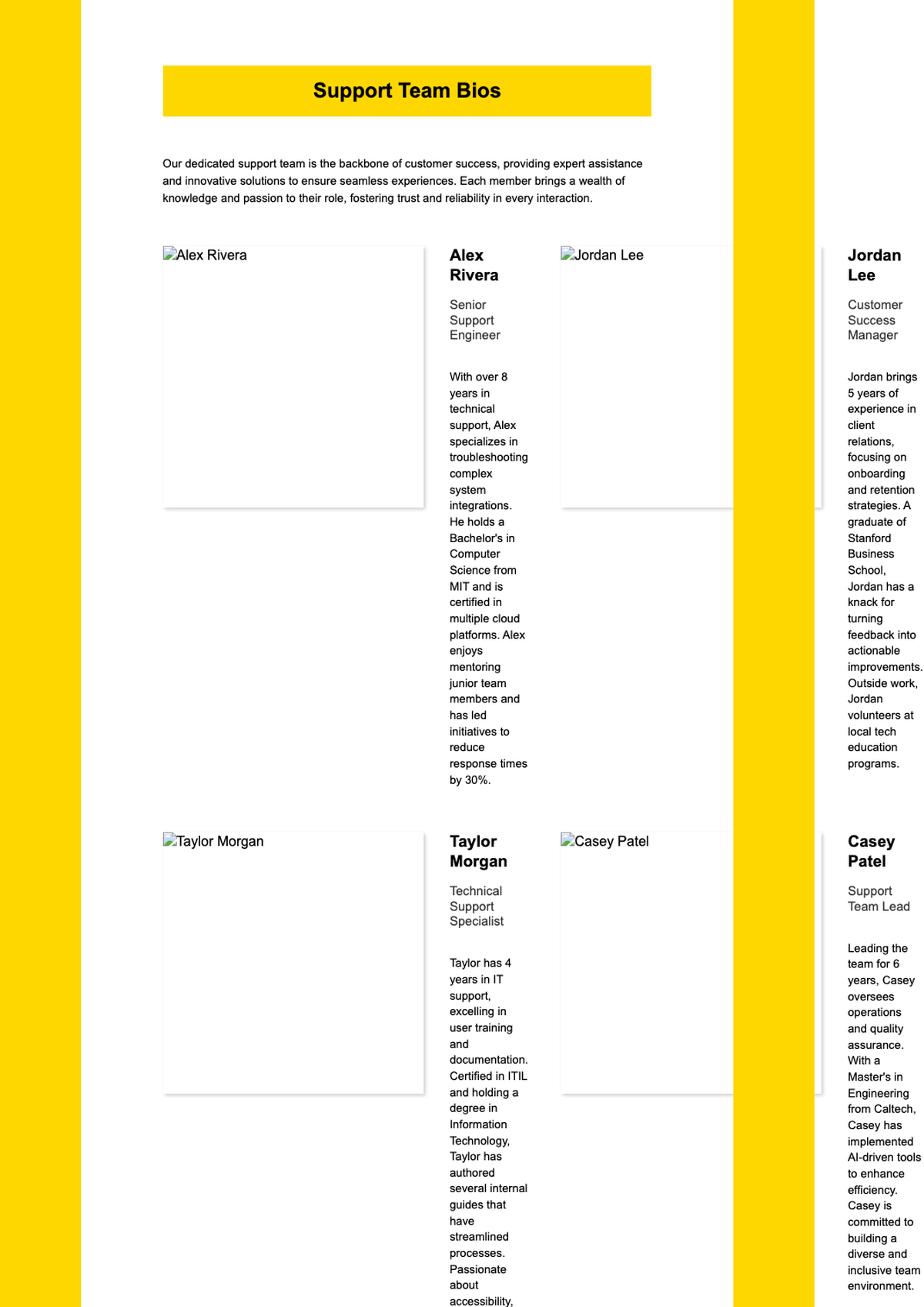 Support team introduction with staff bios and headshots_variant_3